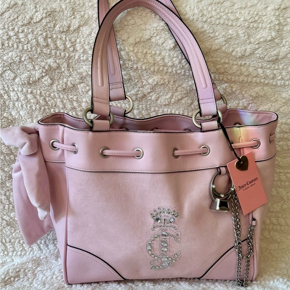 TIKTOK VIRAL Y2K Juicy Couture Juicy Crown Tote in Chiffon Pink NWT